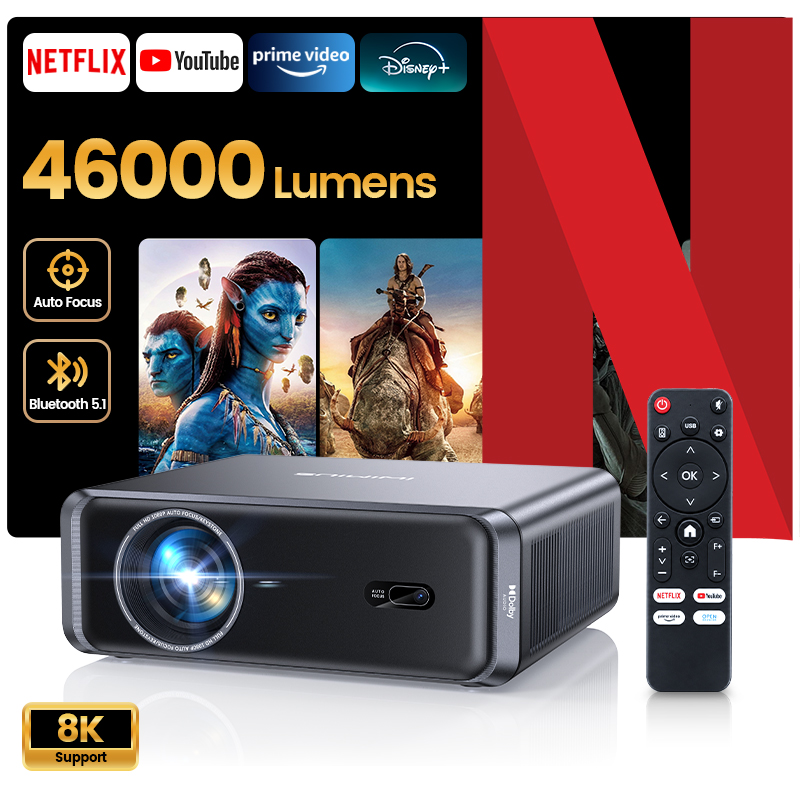 Netflix Home Cinema - Laresar A1 4K Android Wifi Projektör