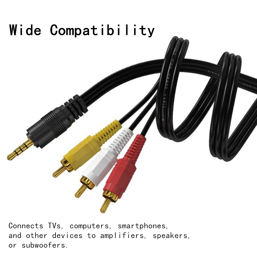 Home Cinema Heos - 3.5mm 3 RCA Ses Video Kablosu