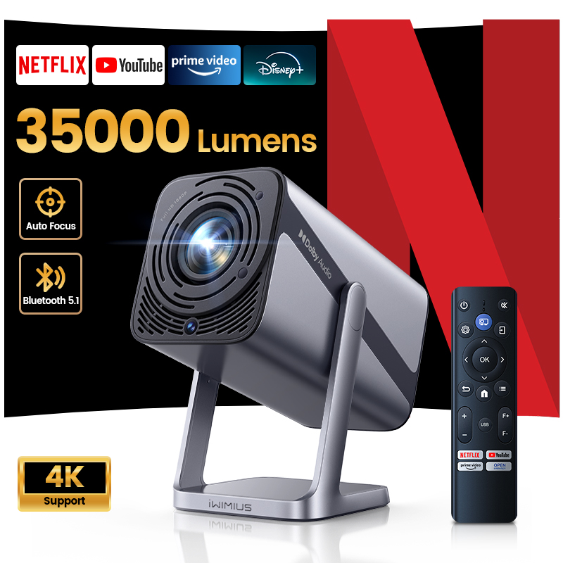 Netflix Home Cinema - WIMIUS Projektör 4K Netflix Lisanslı WIFI