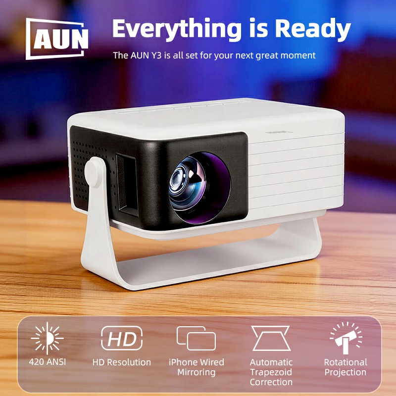AUN Y3 Projektör Taşınabilir E - Home Cinema Cabasse incelemesi ve fiyatı
